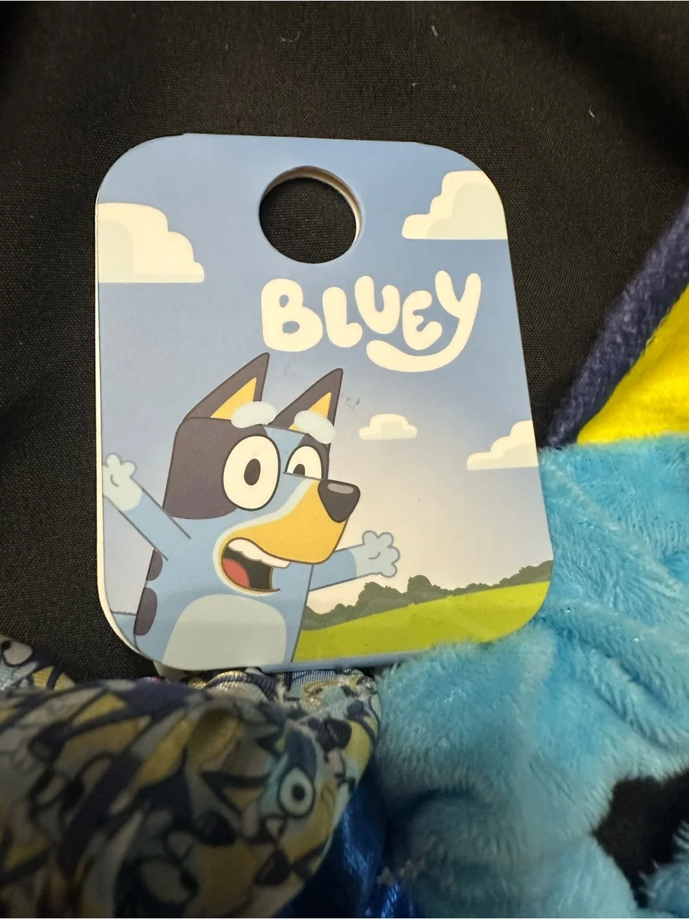 Bluey Kids 3-Pack Blue Scrunchie Set with Cat-Ear Plush Accent